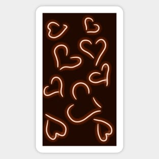 Neon Hearts Red Sticker